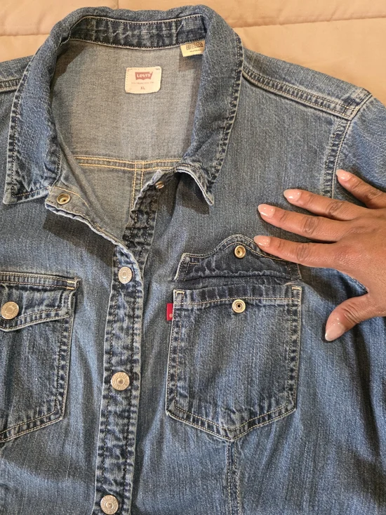Vintage Levi's Denim Shirt Dress Size XL - Picture 8 of 12